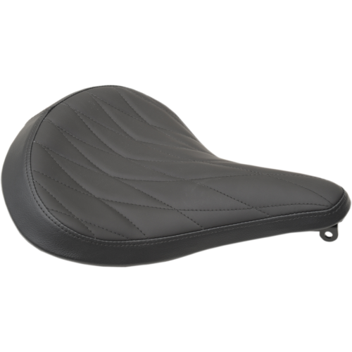 Drag Specialties Spring Solo Seat: Large, black leather w/long-diamond stitching (15 1/2&quot; L x 13&quot; W x 2&quot; H)